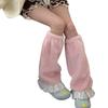 Elegant Ruffle Lace Trimmed Leg Sleeves Fleece Plush Cold Weather Essential Leg Warmers For Women's Fashion Long Socks