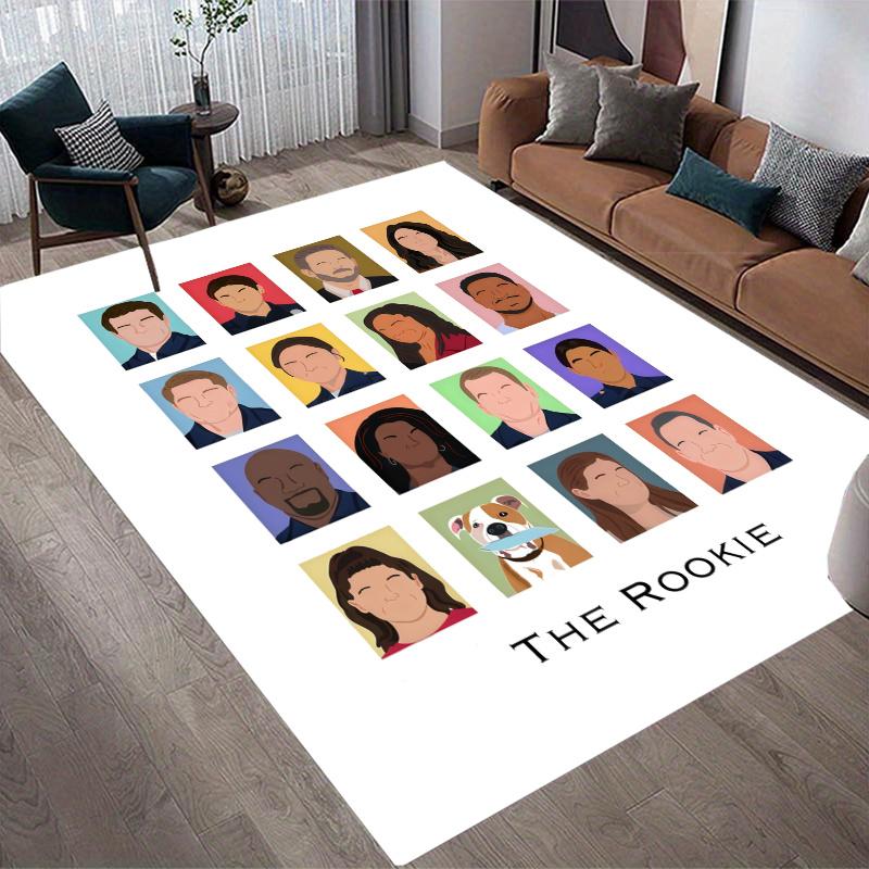 The Rookie Home Sofa Decoration for Living Room & Bedroom, Non‑Slip Play Flannel Floor Mat for Game Room