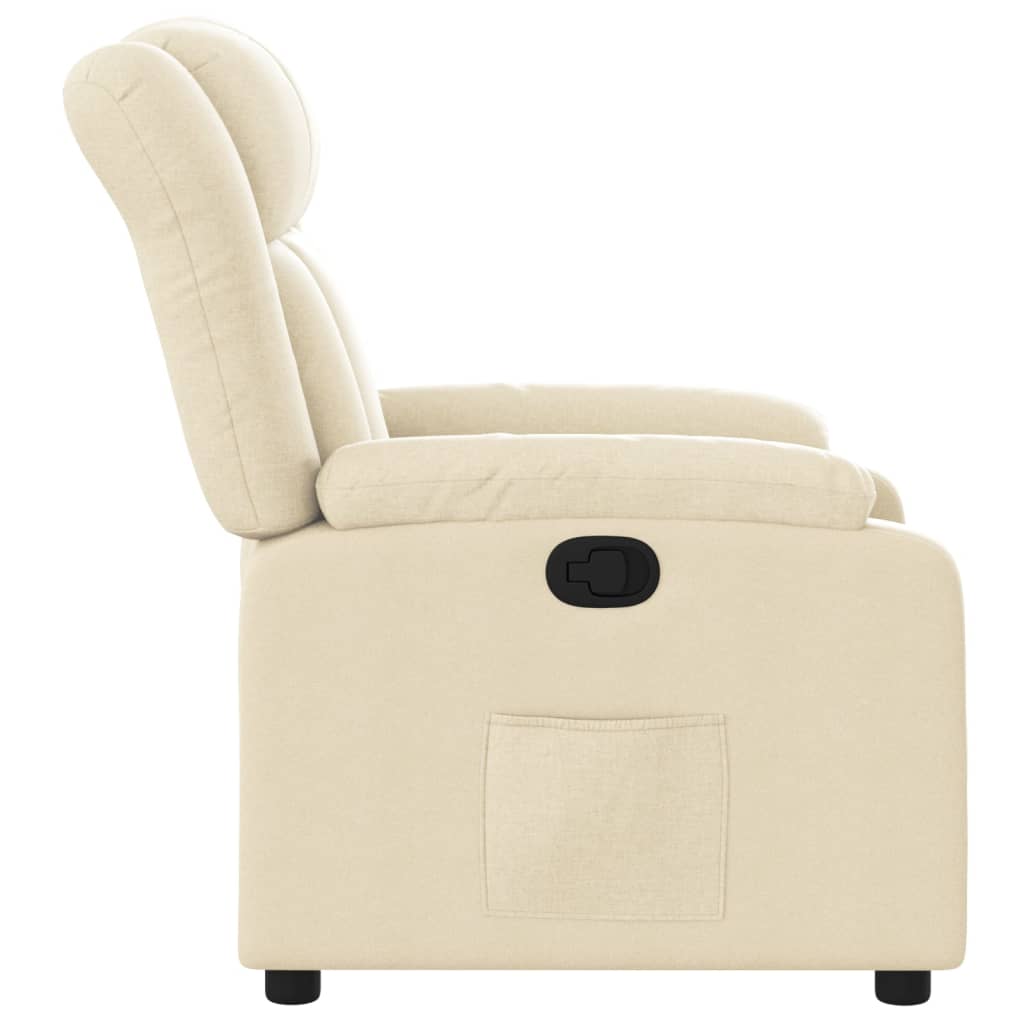 Vidaxl Foldable Armchair, Cream, Fabric Upholstered