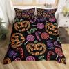 Halloween Duvet Cover Queen Boys Trick or Treat Bedding Set For Kids Teen Room Decor Microfiber Soft Sugar Skull Comforter Cover