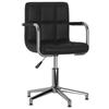 VidaXL Swivel Dining Chair, Black, Faux Leather.