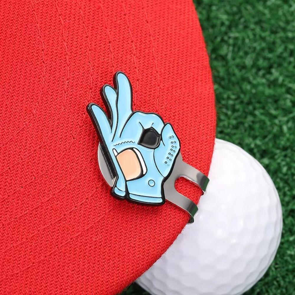 OK Sign Golf Cap Clip Cartoon Pattern Golf Hat Marker Creative Golf Ball Mark  Sports Cap