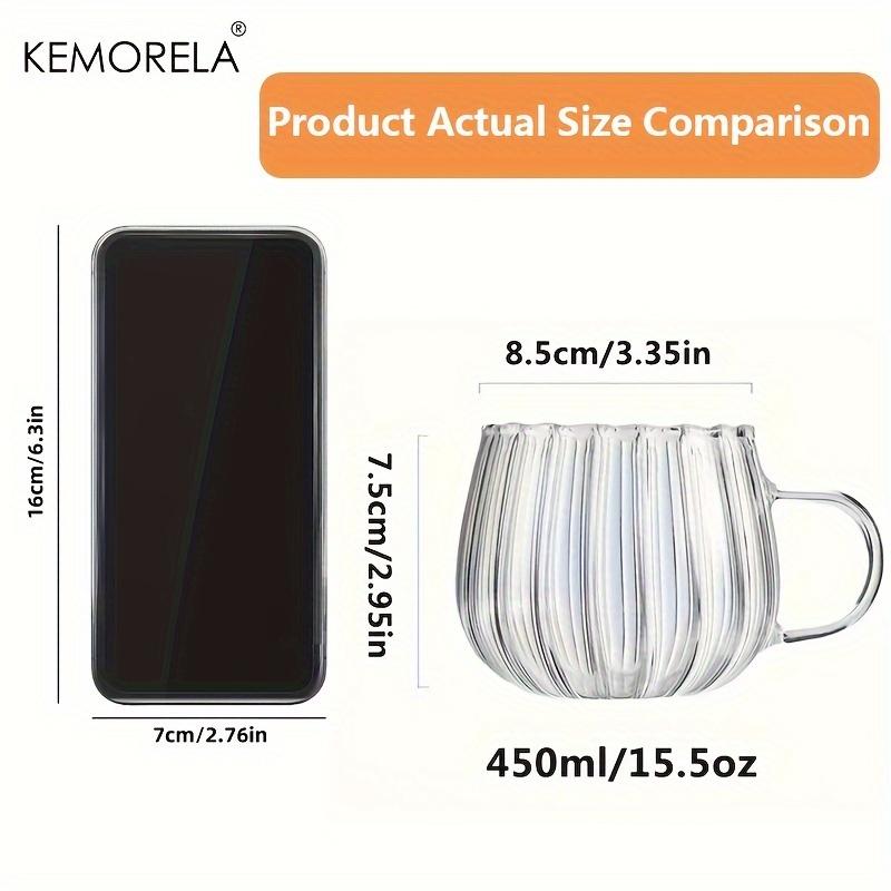 KEMORELA 1/4/6 Pezzi Bicchiere di Vetro a Forma di Zucca di Halloween Vetro Borosilicato Alto Bicchiere d'Acqua 450ml Bicchiere da Caffè per Succhi