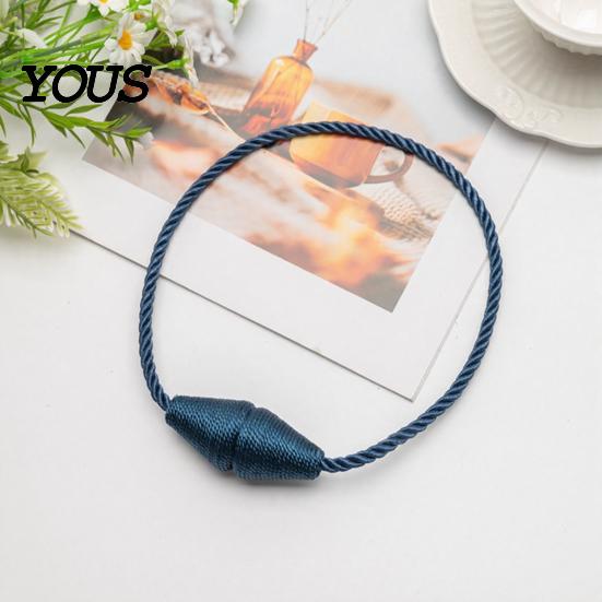 Curtain Holder Without Hooks 1Pc Magnetic Cone Tieback, Ends Twist Rope Wall Damage Free Tie Holder, Decorative Draperies for Living Room Bedroom