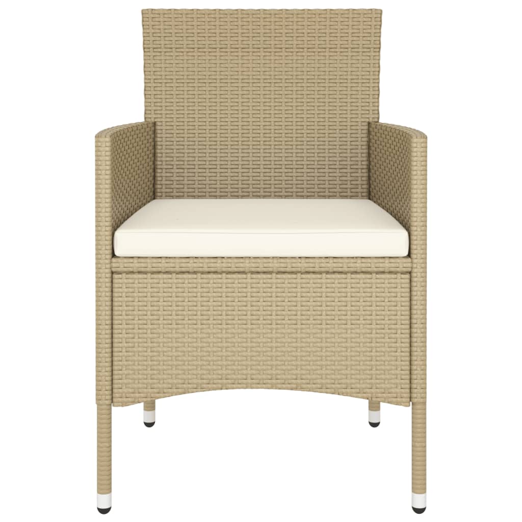 Vidaxl 5-Cz. Bistro Set For The Garden, PE Rattan And Tempered Glass, Beige