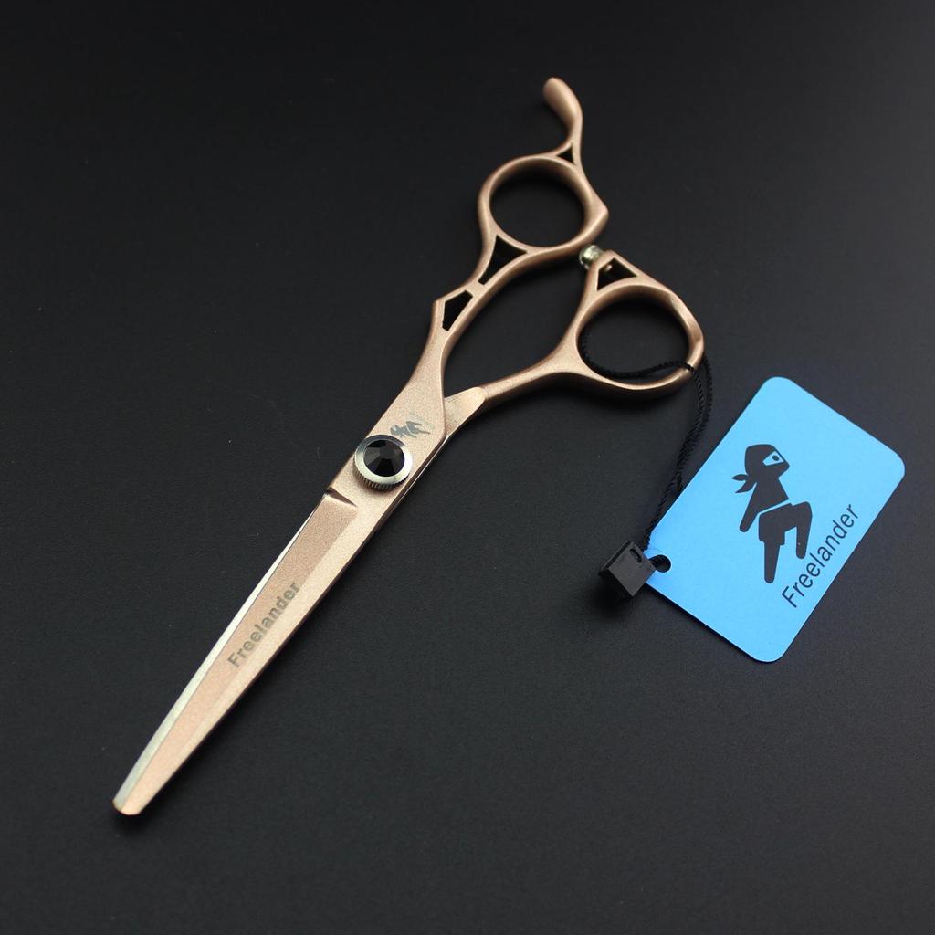 6.0" Shenxingzhe Gold Hollow Handle Hairdressing Scissors, Straight & Thinning Shears
