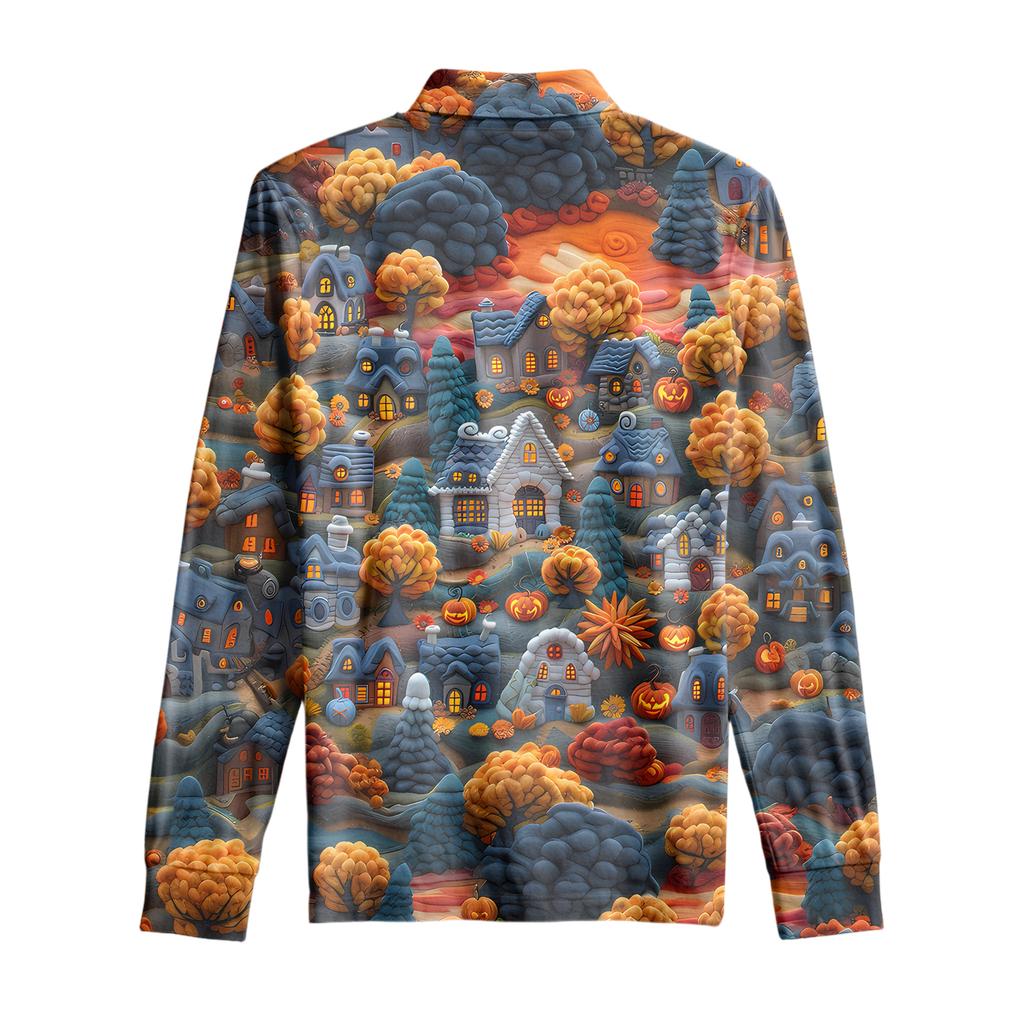 Men's Casual Retro Small V-neck Long-sleeved Top