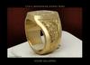 Gold Letter M Carved Men's Signet Ring - European and American Style