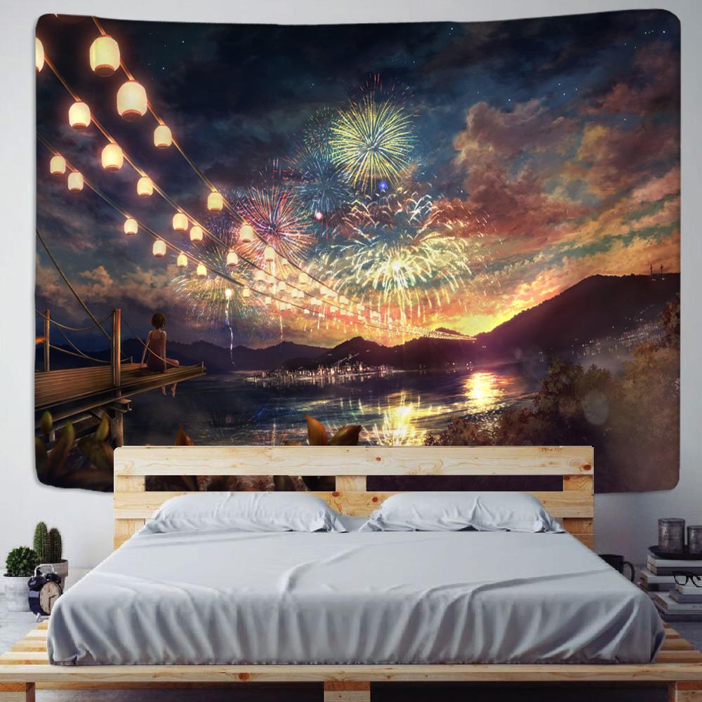 

Красивый природный лесной принт, большой гобелен, настенный гобелен в стиле хиппи, гобелен в стиле бохо, мандала, эстетический гобелен для домашнего декора 150x100cm