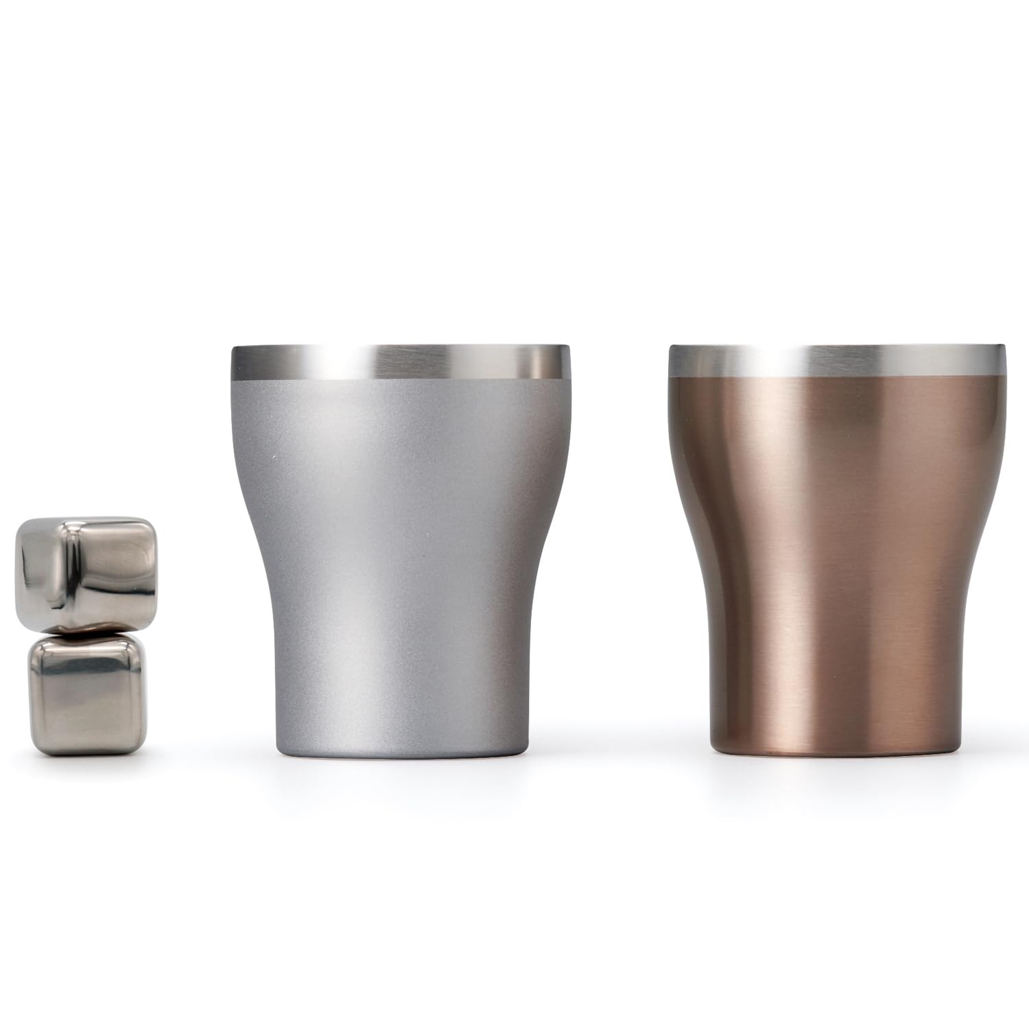 

Dolce duo Pair of Tumblers with Stainless Gold and Gift Non-Melt Ice, Boxed, Steel, Silver, Insulated, 250ml, Item, ER-1805