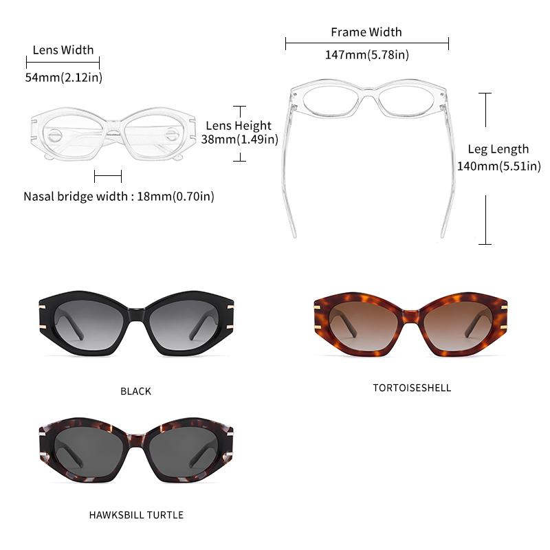 GCV Brand Fashion Avant-garde Acetate Appearance Patent Design Women's GM Cat Eye Sunglasses Polarized Light And UV Protection