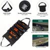 1 pc Tool Roll Organizer, Wrench Roll Up Pouch Bag with 5 Zipper Pockets Canvas Tool Roll, 16 OZ Canvas Wrench Tool Organizer