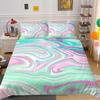 3D Color Halo Printing Bedding Single Double Bed Full Size Quicksand Pattern Pillowcase and Quilt Cover Washable and Comfortable Home Decoration