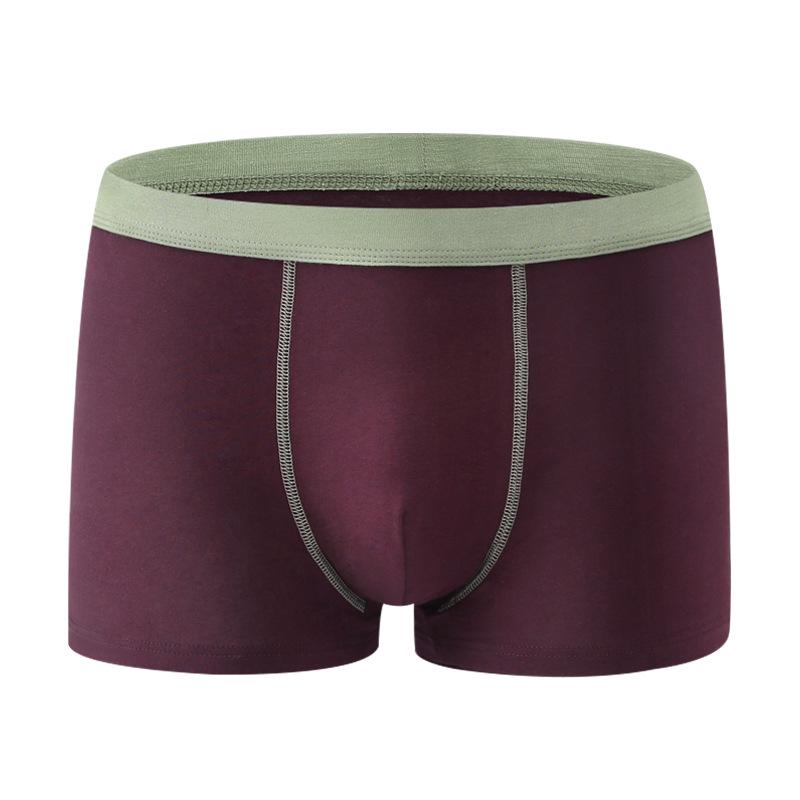 Men's Seamless Mid-Rise Cotton Boxer Briefs - Breathable, Solid Colors, Plus Size