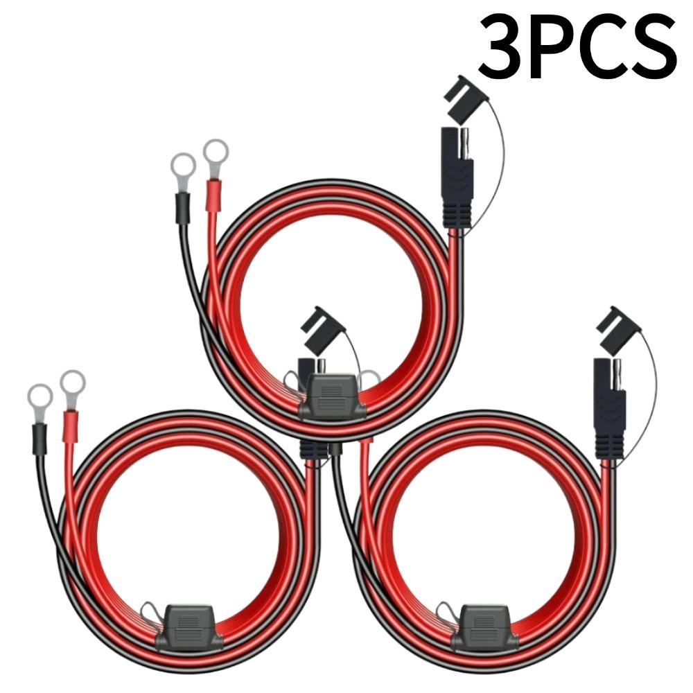 16AWG SAE 2-Pin Schnellverschluss zu O-Ring-Klemme Kabelbaumverbinder mit 10A Sicherung für Batterieladegerät Kabelverbinder