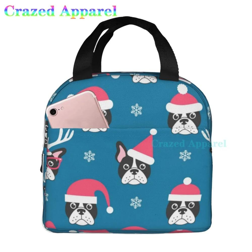 French Bulldog Cute Dog Insulated Lunch Bag Portable Thermal Cooler Box Reusable Picnic Tote Bento Bag for Men Women Kids