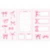 Coquette Pink Bow Sticky Note Set 8 Pads Bowknot Notepad Cute Preppy Writing Reminder Memo Pad Page for Annotating Back To School Office Classroom