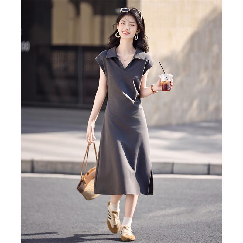 

Women s Summer Pleated High-Waist Knitted Dress L