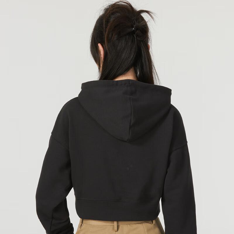 Puma Hanorac Scurt Larg de Exterior cu Logo Brodat Hanorace Femei Negru 625398-01