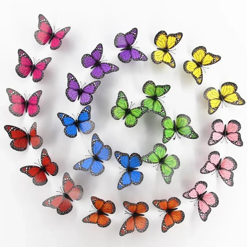 10 pezzi Adesivo Farfalla Monarca 3D Farfalle Finte per Artigianato Decorazione Murale Farfalla Artificiale per Casa Camera da Letto Festa di Matrimonio
