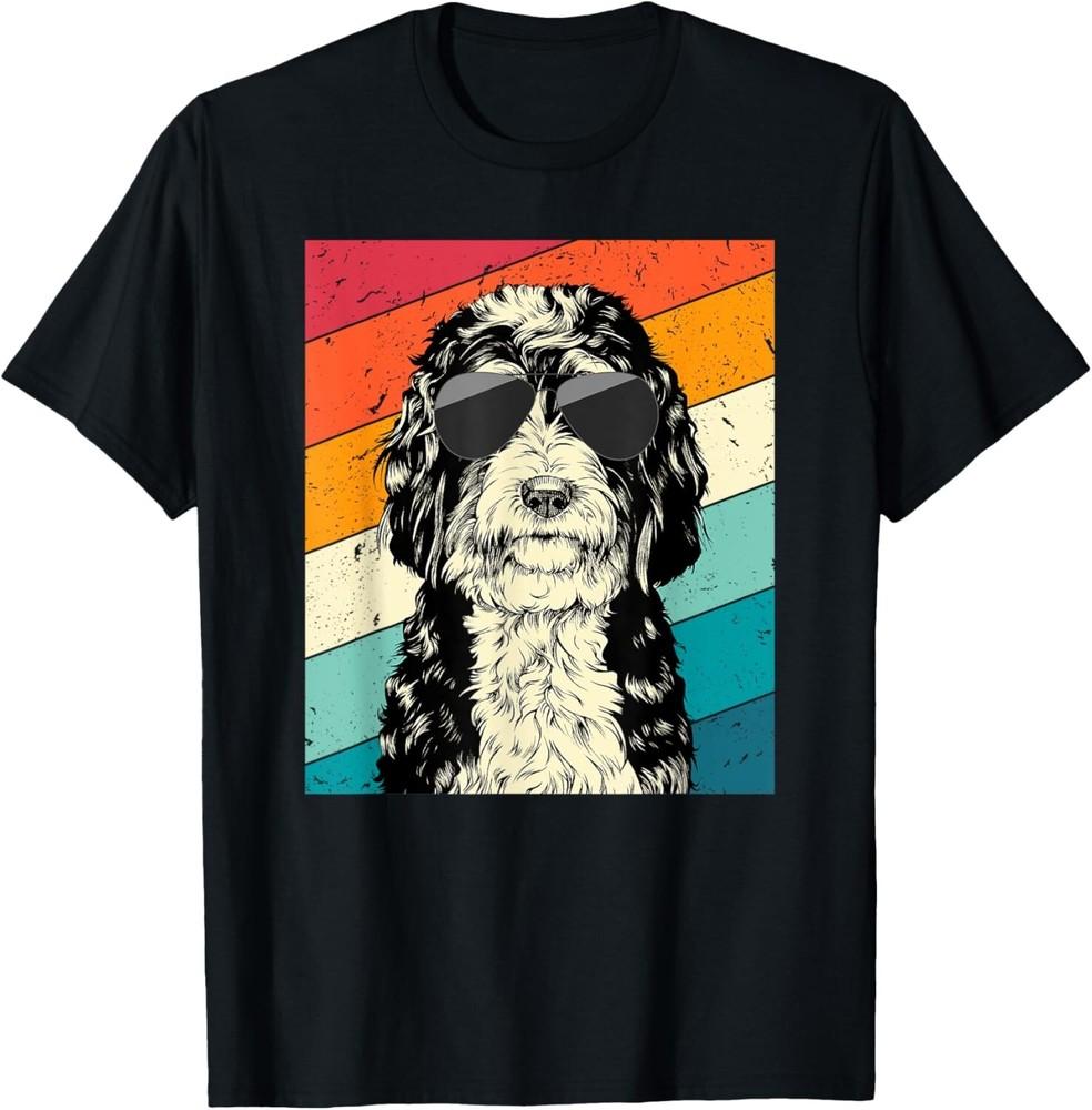 

Retro Vintage Bernedoodle with Sunglasses Dog Lovers Gift Unisex T-Shirt 2XL