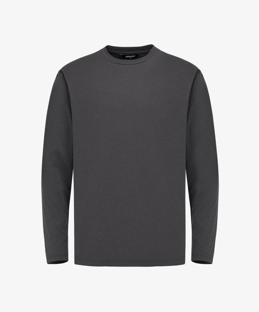 Baellob Plain Good Long Sleeve T-Shirt Ver2 Charcoal