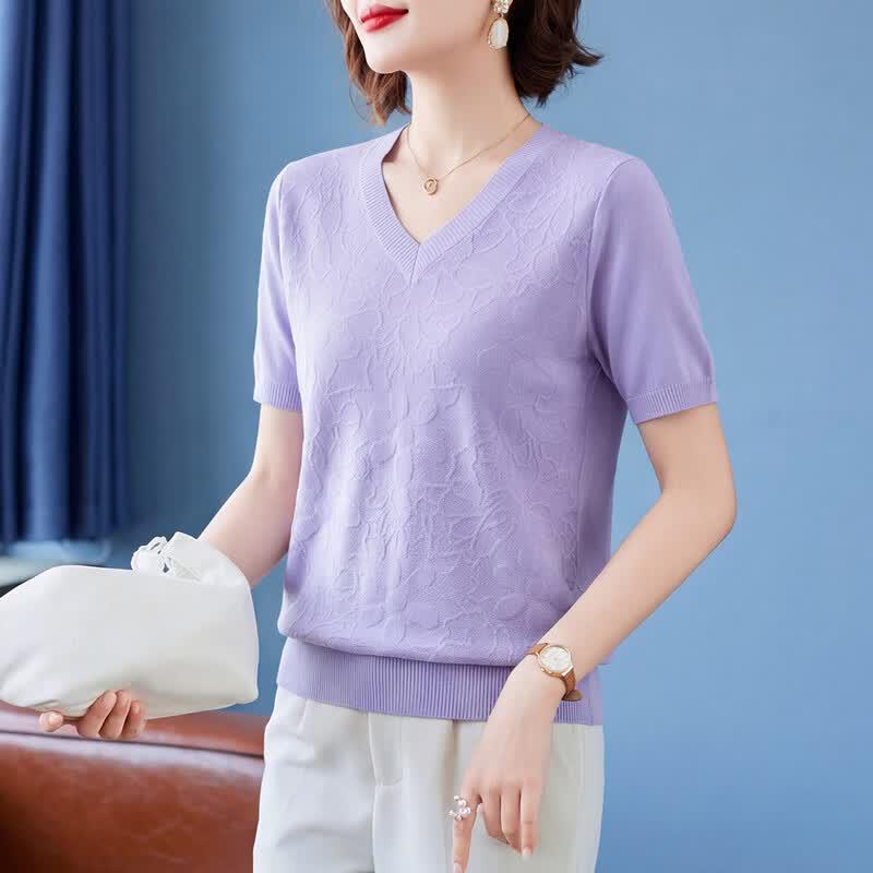 Women's V-Neck Lyocell Knit T-Shirt