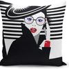 Fashion Theme Pillowcase Perfume Flower Square Cushion Cover French Decorative Peach Leather Velvet Super Soft Home Light Luxury