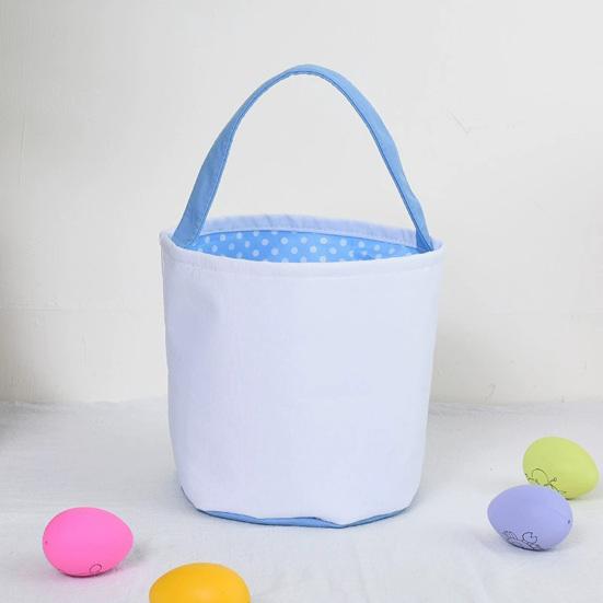 Easter Hand Gift Bag Bunny Pattern Handle Design Easter Egg Hunt Basket DIY Gift Candy Storage Pouch