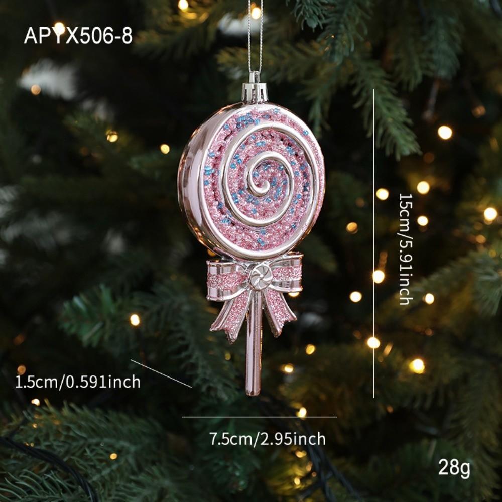 Snowflake Christmas Tree Ornament PVC 3D Pink Pendant DIY Lollipop Ornaments Holiday Decor