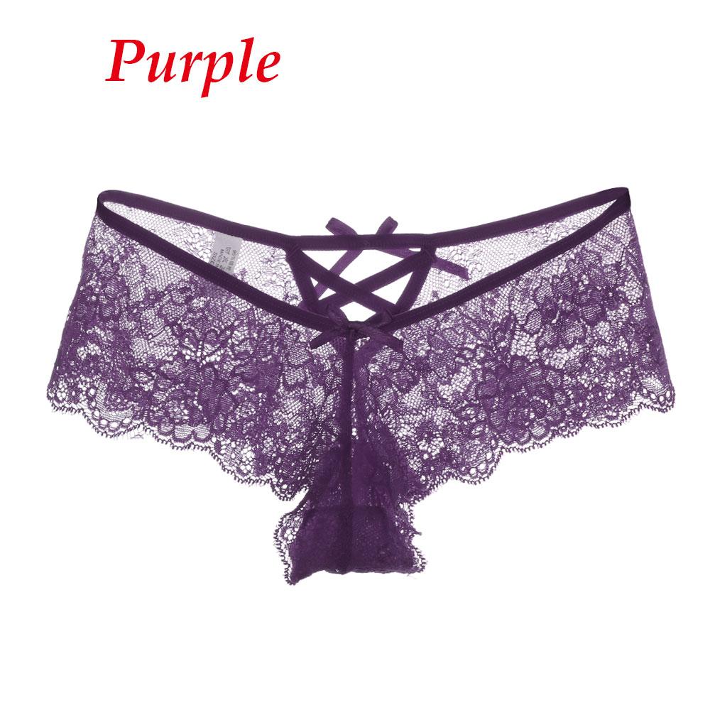 1PC Lady Erotic Lingerie Sexy Lace Flowers Panties Low Waist G-string Transparent T-back Briefs Women Charming Thongs Underwear