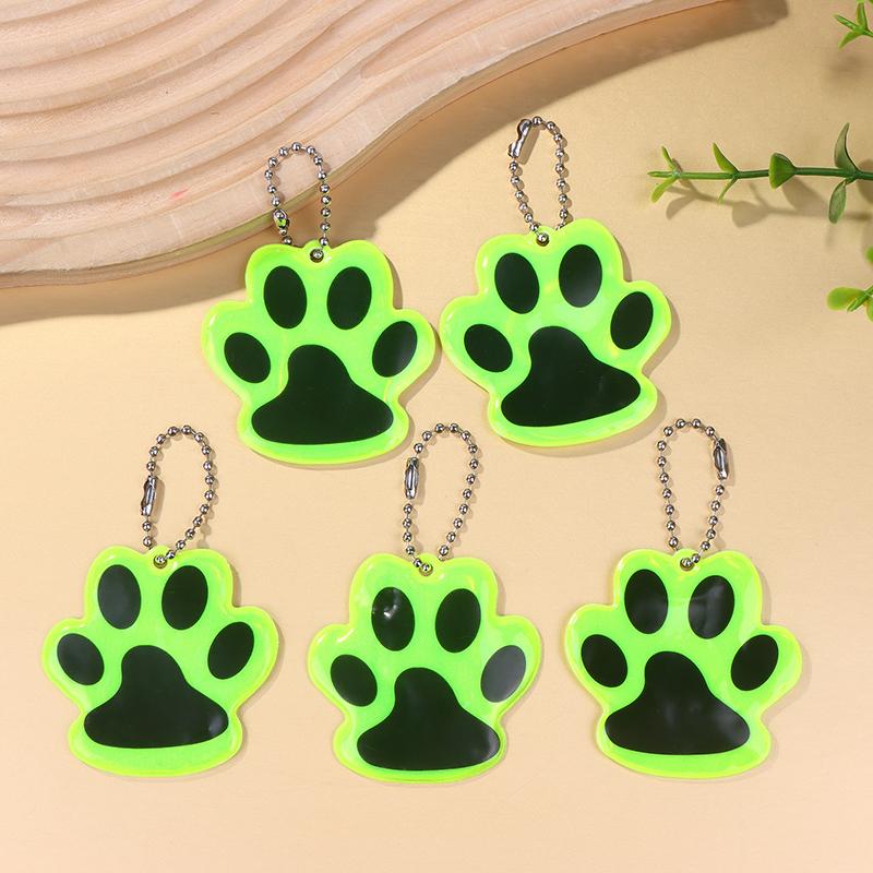 10 szt. Uroczy odblaskowy brelok z łapką Bezpieczeństwo w nocy na zewnątrz Dzieci Zwierzę domowe Dwustronny odblaskowy Dodatki do plecaka Zawieszka