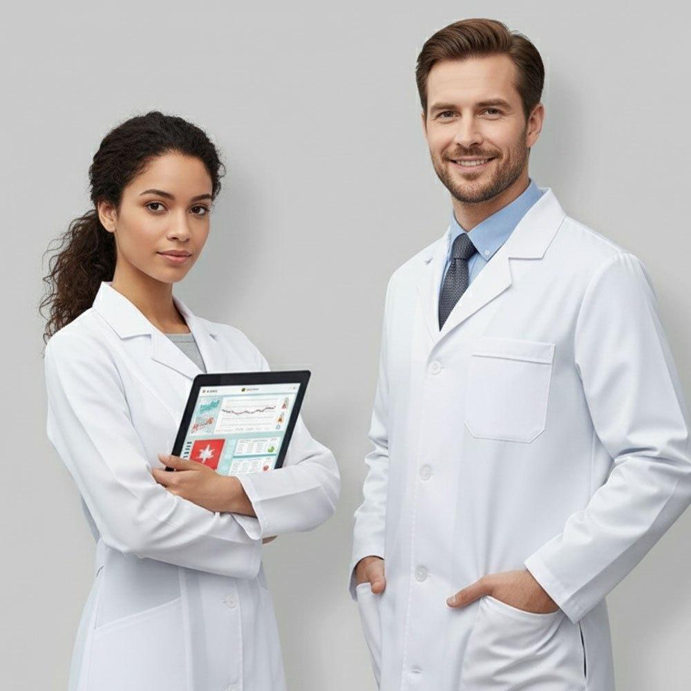 Unisex Lab Coats – Women's Long Sleeve & Men's Short Sleeve Doctor Uniforms for Hospital/College