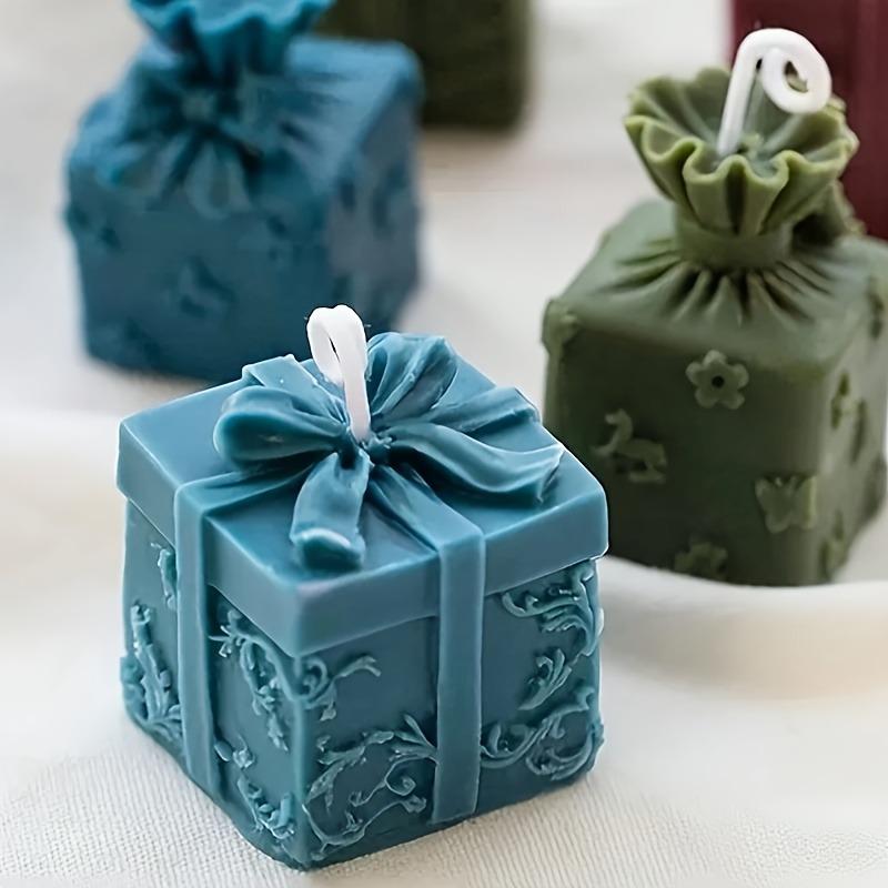 2pcs Bow Gift Box Fondant Silicone Mold Decor Festive Gift Box Scented Candle Mold DIY Festive Candle Molds for Candle Making