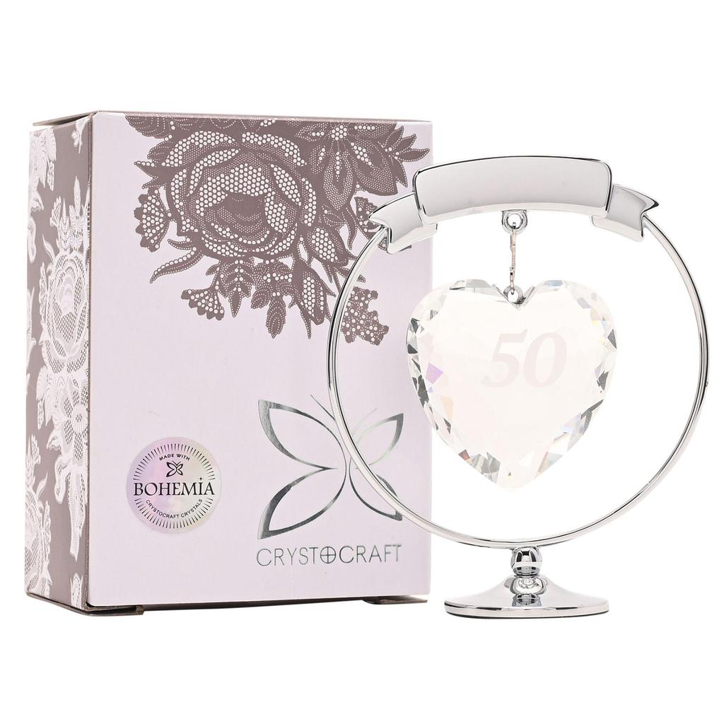 Crystocraft Freestand Crystal Heart - 50