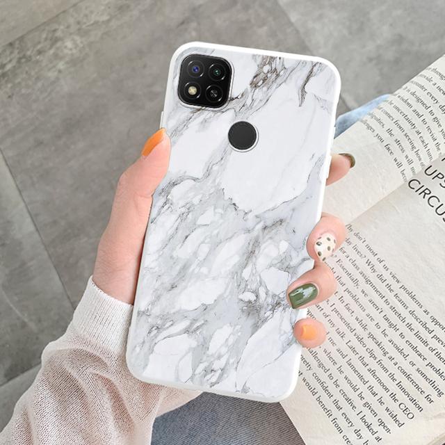 Marmurowy wzór etui na telefon do Redmi 9C 9 C NFC 10A 10 A pokrowiec ochronny różowy silikonowy miękki Funda do Xiaomi Redmi 9C Coque
