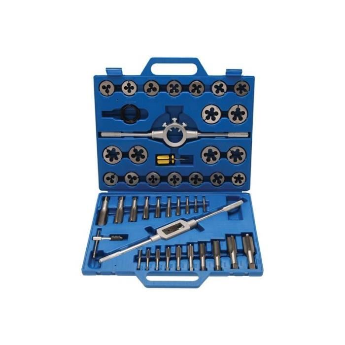 Jeu de tarauds - BGS TECHNIC - 45 pièces - Acier au tungstène - Filetage femelle et mâle