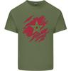 Zerrissene Marokko Flagge Marokkanischer Tag Fußball Unisex Leichtes Baumwoll-T-Shirt