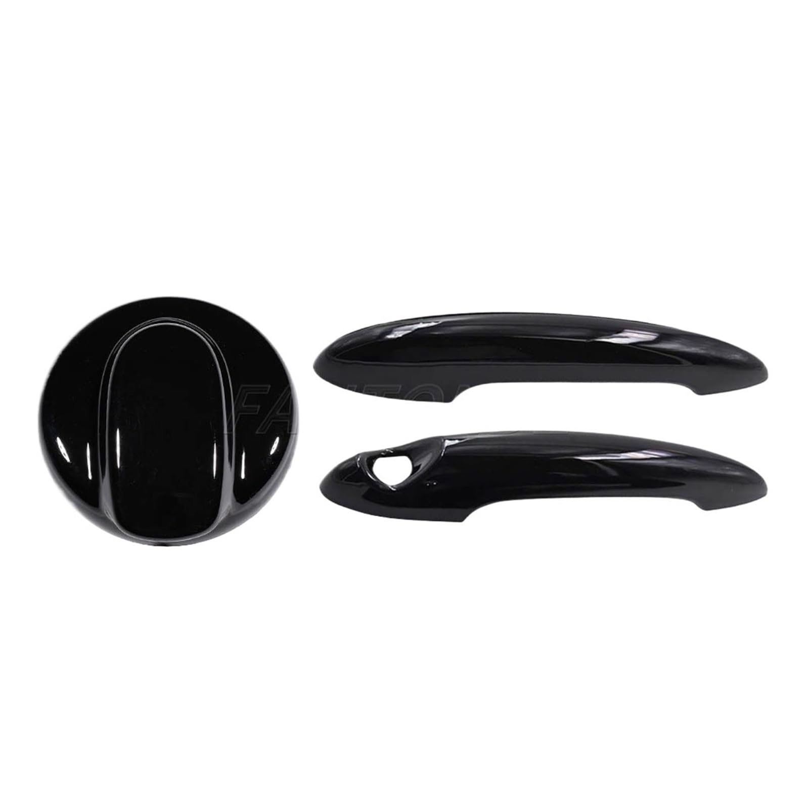 

1 x черная/углеродная накладка на дверную ручку и крышка топливного бака, совместимые с MINI Cooper S R50 R53 R56 (Черный комплект)