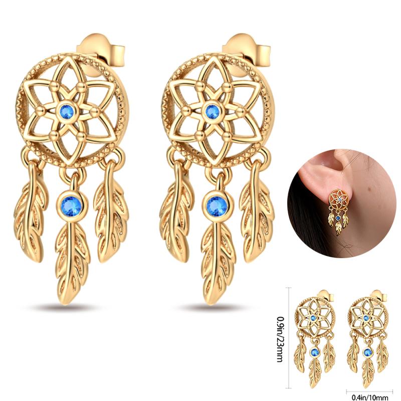 Boucles d'oreilles Attrape-rêves Filet Œil du Diable Souhaits Magnifiques en Argent Sterling 925 Neutre Adaptées aux Fêtes de Fiançailles Bijoux Exquis
