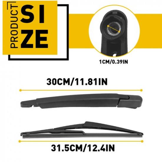Rear Wiper Blade and Arm for 13-19 Nissan Rogue Pathfinder Back Windshield Wiper