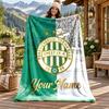 Ferencvarosi TC Custom Name Flannel Blanket Personalized Soft Warm Plush Throw Blanket Customized Gift for Family Friends