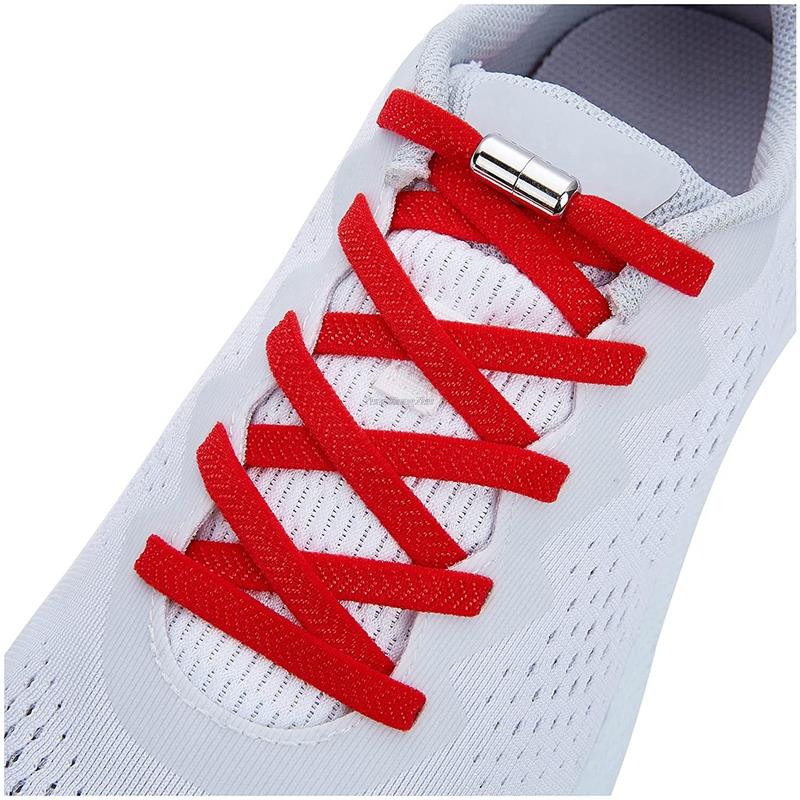 Elastic Laces Sneakers 8mm Wide Flat Rubber Bands Shoelaces Without ties Adult Kids Tennis No Tie Shoe laces Shoes Accessories