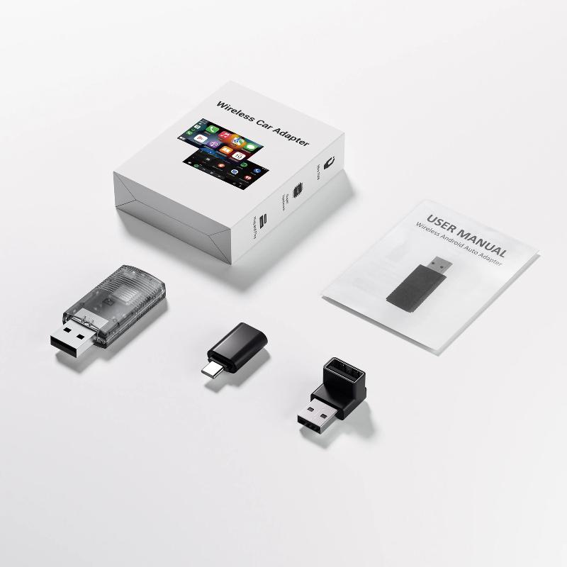 2-in-1 Mini Wireless CarPlay Adapter and Android Auto Wireless Adapter, Seamless Connection, Plug and Play