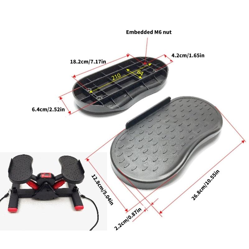 1pair Cardio Workout Promotes Fitness Flat Pedals Walking Indoor Pedals for Steppers Rowing Machines