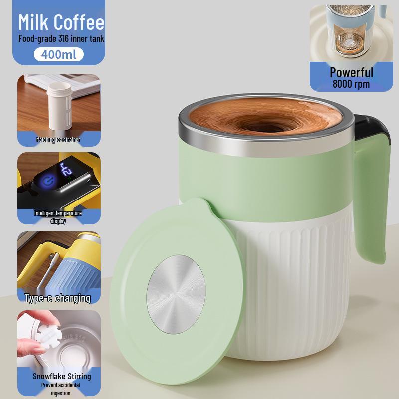 2026 Electric Mixing Mug with Temperature Display – Perfect for Coffee, Smoothies, Tea, and Travel.