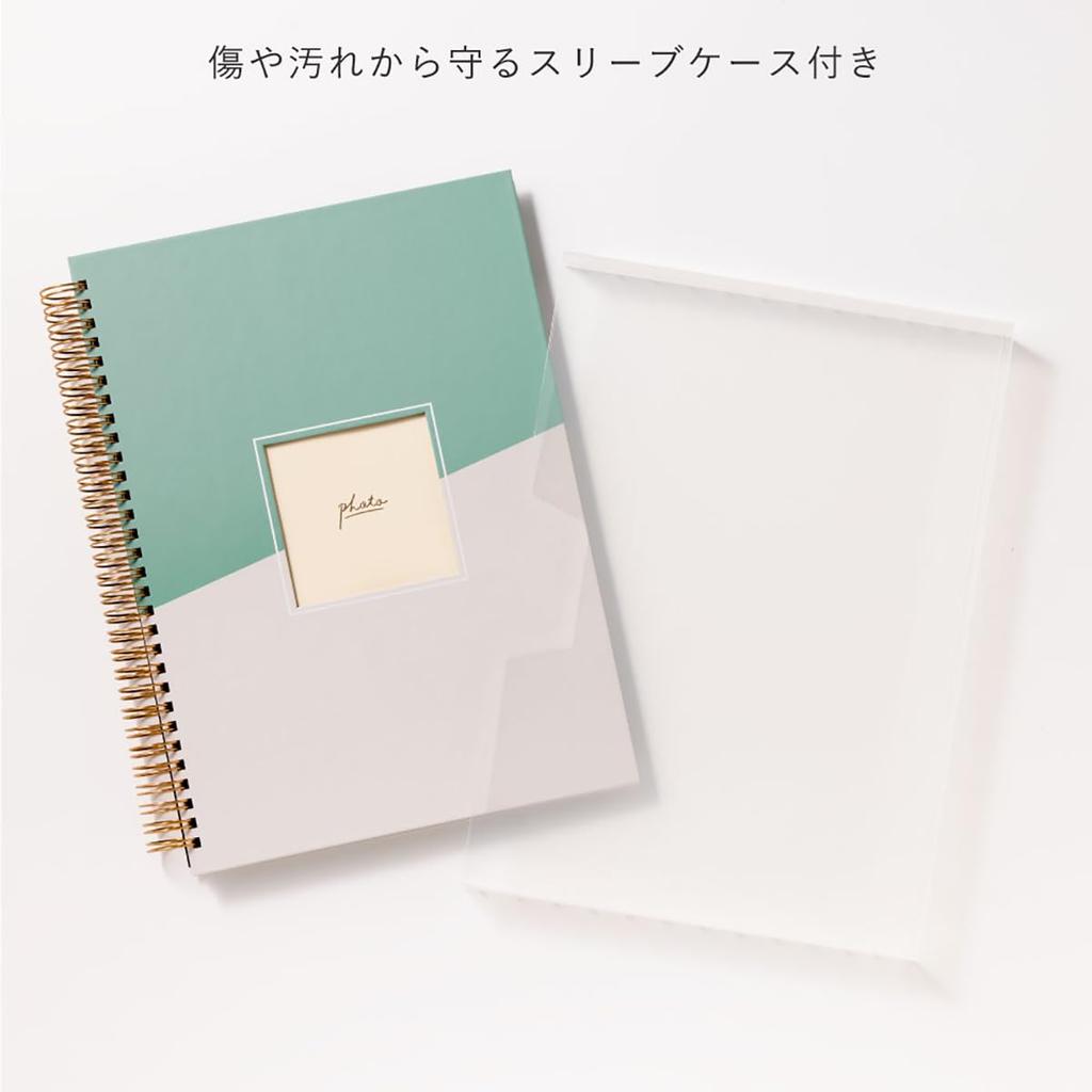 Iroha Publishing Square Album, Large Capacity Slim Size, 252 Photos, Powder Beige, 8.9 x 8.9 x 6 Panels, Square Photo, L-GAL-SL-05