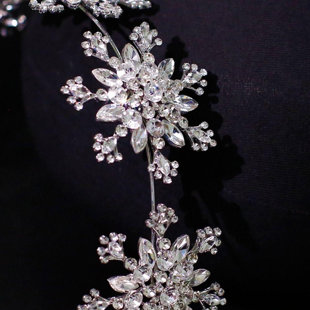Sparkling Floral Bridal Tiaras Exquisite Women Hair Hoop Pageant Diadem Headband  Gifts