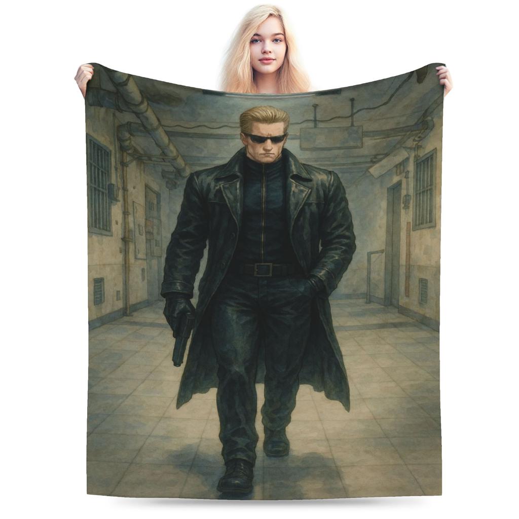 Y2K Albert Wesker Deky Super Měkký Flanel Pohodlná Přehozová Deka Lze Prát v Pračce