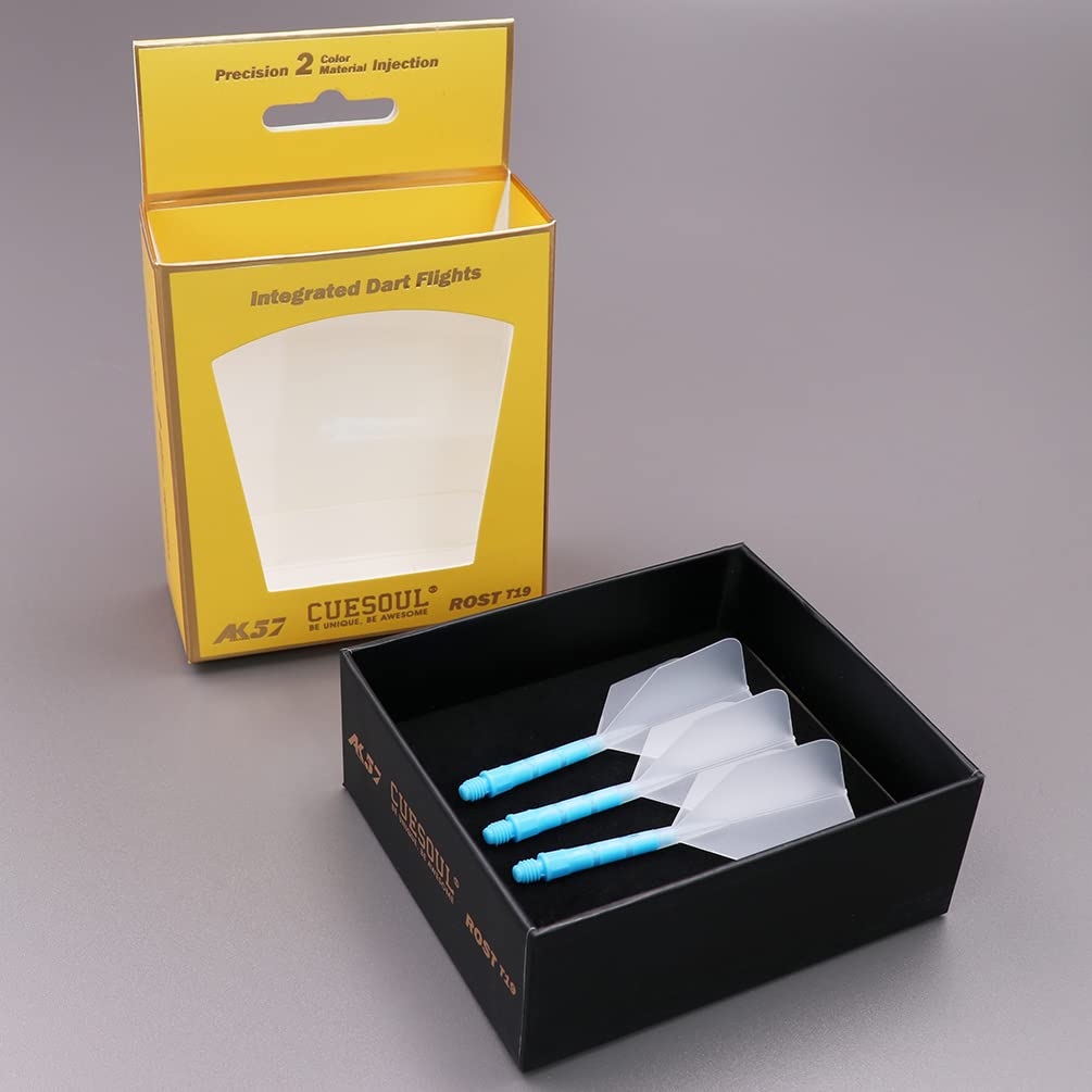 

CUESOUL ROST T19 Shaft Integrated Flight Big Wing Clear Flight Light Blue M Set of 3 Shape, Two-Tone Color, + Shaft, Size, (CS-AK579-4M)